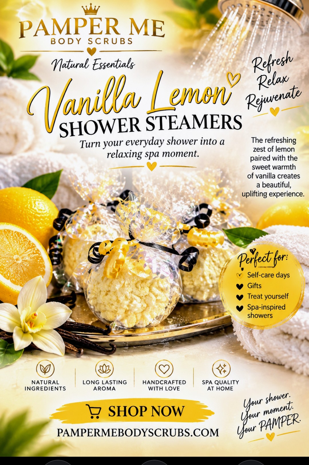 Vanilla Lemon Shower Steamers4pk